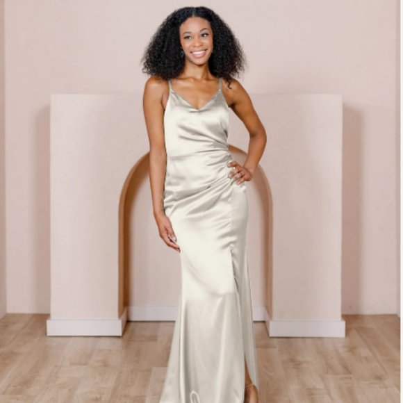 rory bridesmaid dress Revelry | Dresses | Revelry Satin Soft Champagne Dress Petite Size 6 Size:54 (for waist size 58